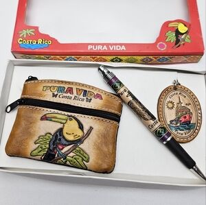 Costa Rica Gift Set Leather Gifts Hand Made Coin Purse